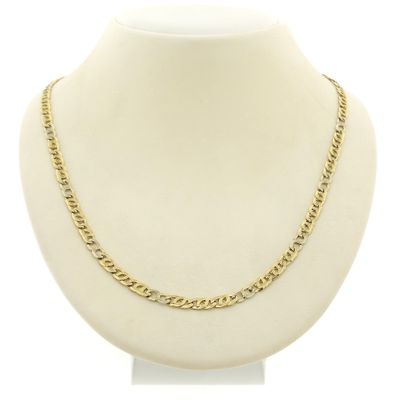 Image 1 of Two-tone gold navy link necklace; Men | 61 cm