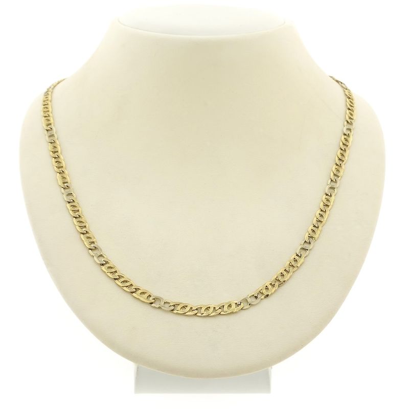 Image 1 of Two-tone gold navy link necklace; Men | 61 cm