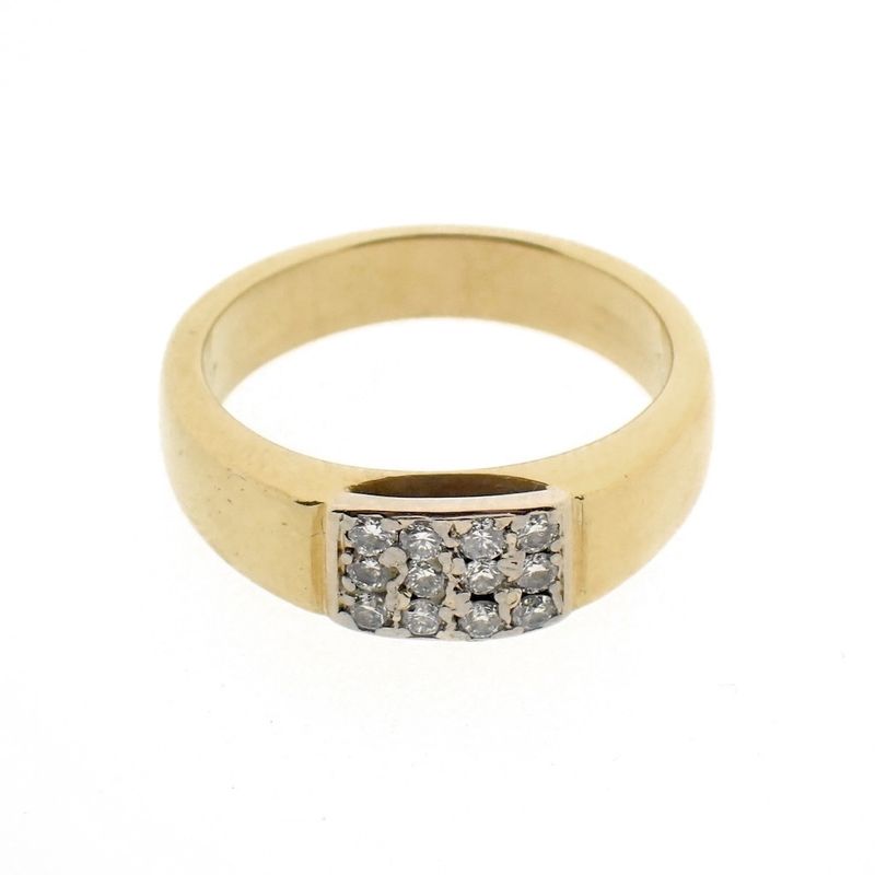 Image 7 of Gold pavé ring set with diamonds; 0.12 ct.