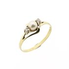 Image 1 of Gold Ring with Cultured Pearl & Zirconia