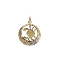 Gold zodiac sign pendant; Cancer | Fabiola