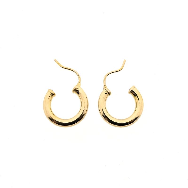 Image 5 of Gold hinged hoop earrings Ø 16.1 mm