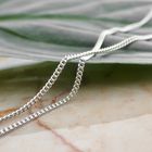 Image 4 of White gold gourmet link necklace | 37-40 cm