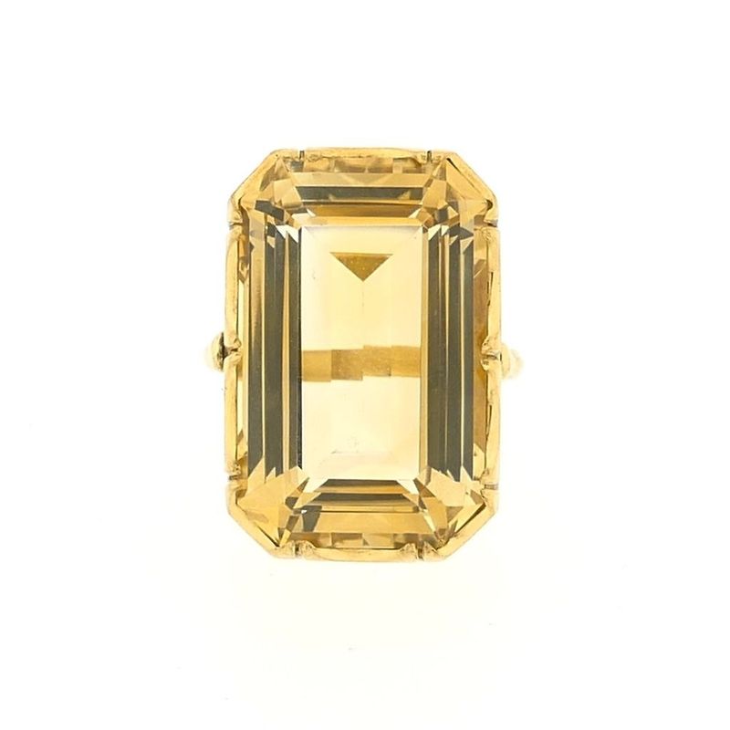 Image 6 of Gold ring set with synthetic yellow gemstone