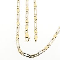 Bicolor gouden valkenoog schakelketting