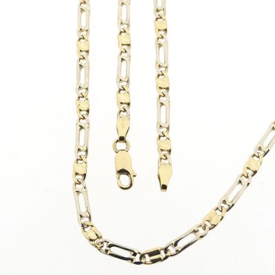 Afbeelding 1 van Bicolor gouden valkenoog schakelketting