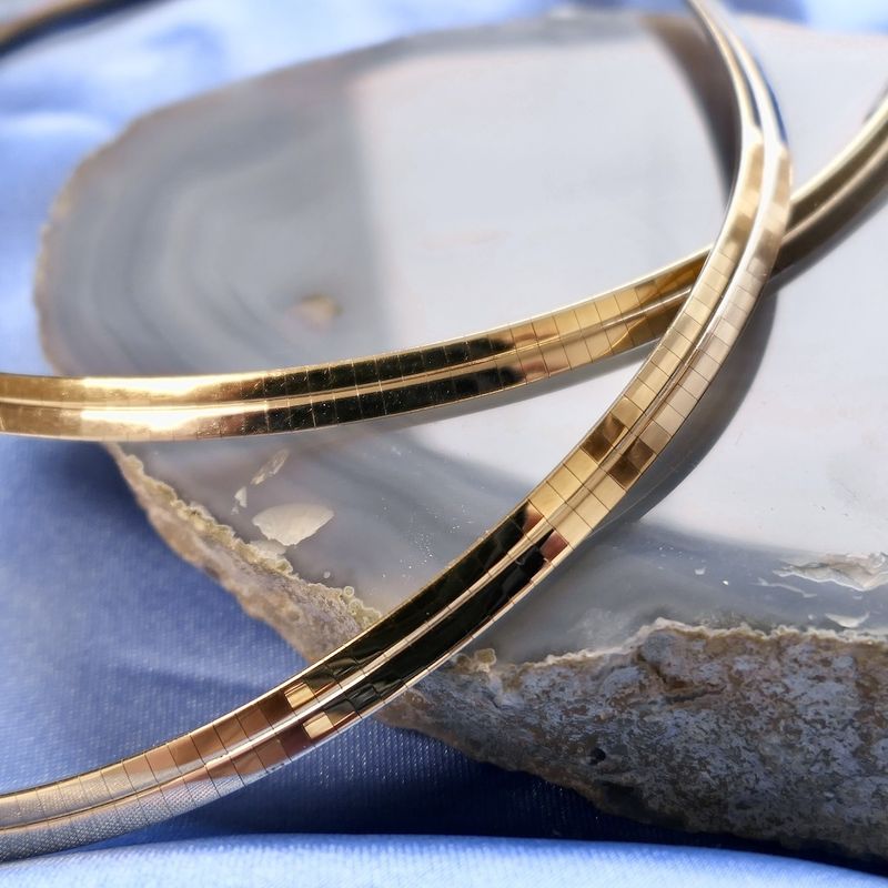 Image 2 of Two-tone gold Omega link necklace