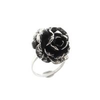 Silver ring with large rose
