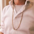 Image 4 of Gold square king chain | 80 cm