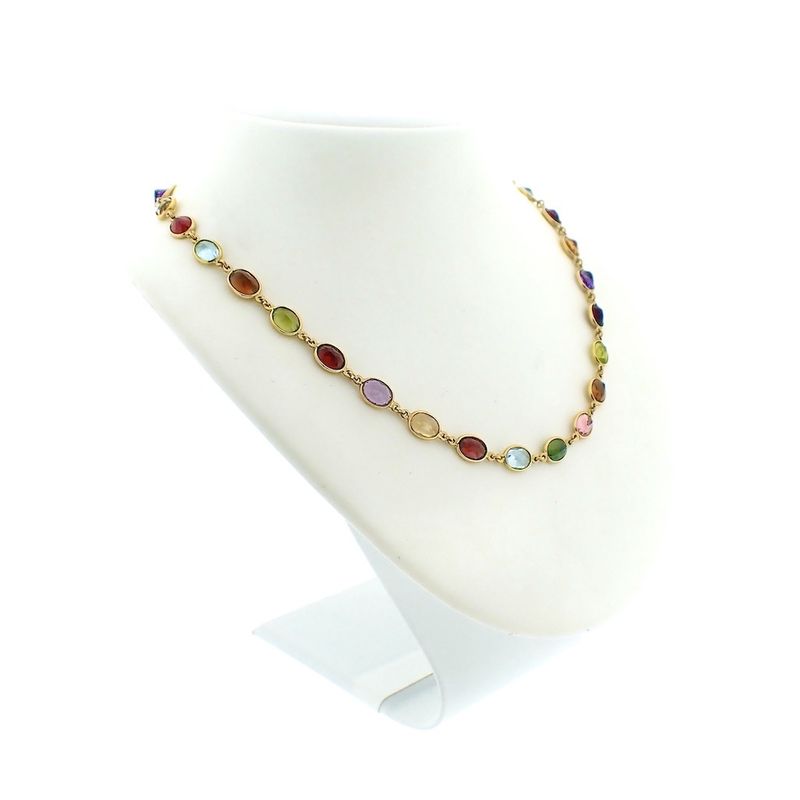 Image 5 of Gold necklace with a mix of gemstones