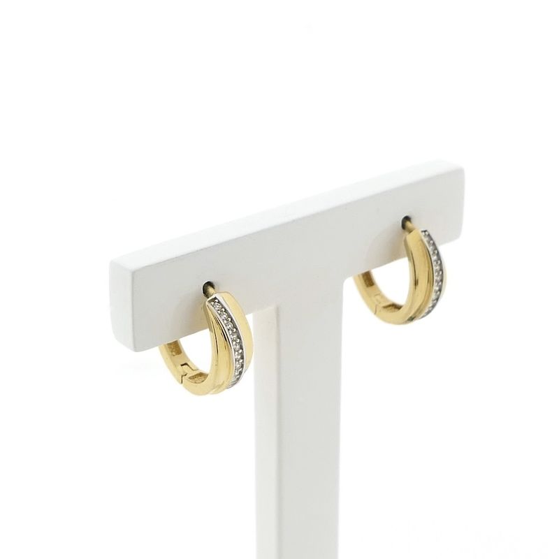 Image 3 of Gold earrings with zirconia | Ø 14.5 mm