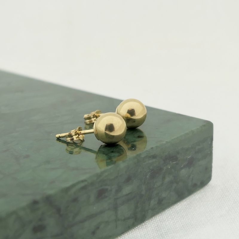 Image 2 of Gold stud earrings | Ball