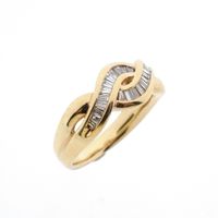 Gold ring with baguette-cut diamonds | approx. 0.50 ct.