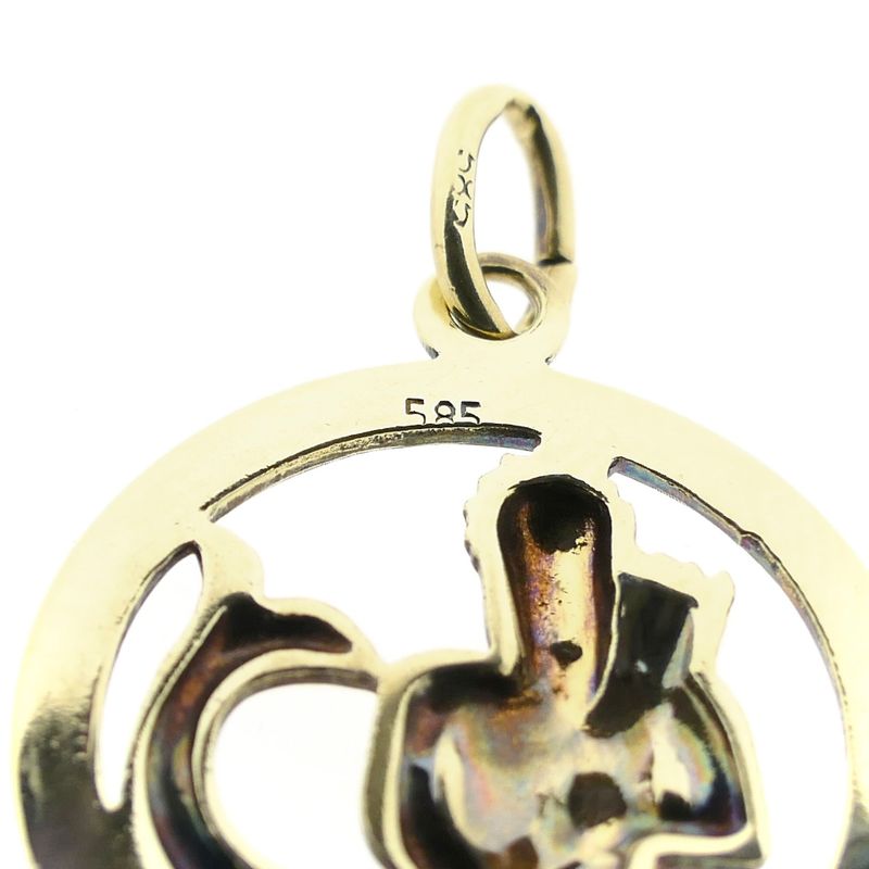 Image 6 of Gold Zodiac Pendant; Aquarius