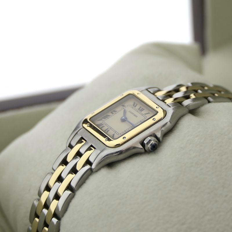 Image 13 of Cartier Panthère '2 Row'; 18k gold/steel women's watch
