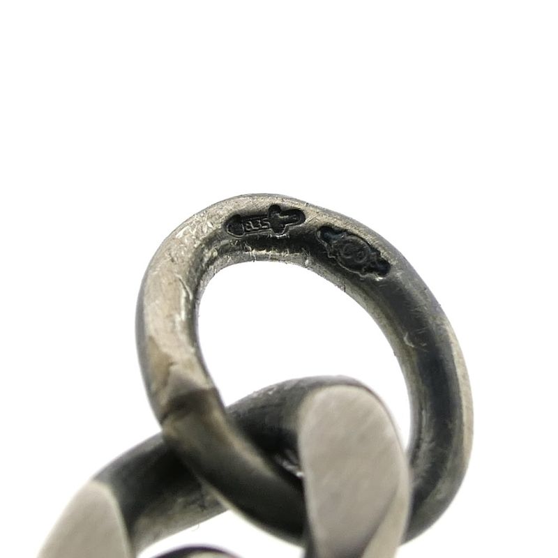 Image 7 of Silver robust gourmet link bracelet with engraving plate; Men