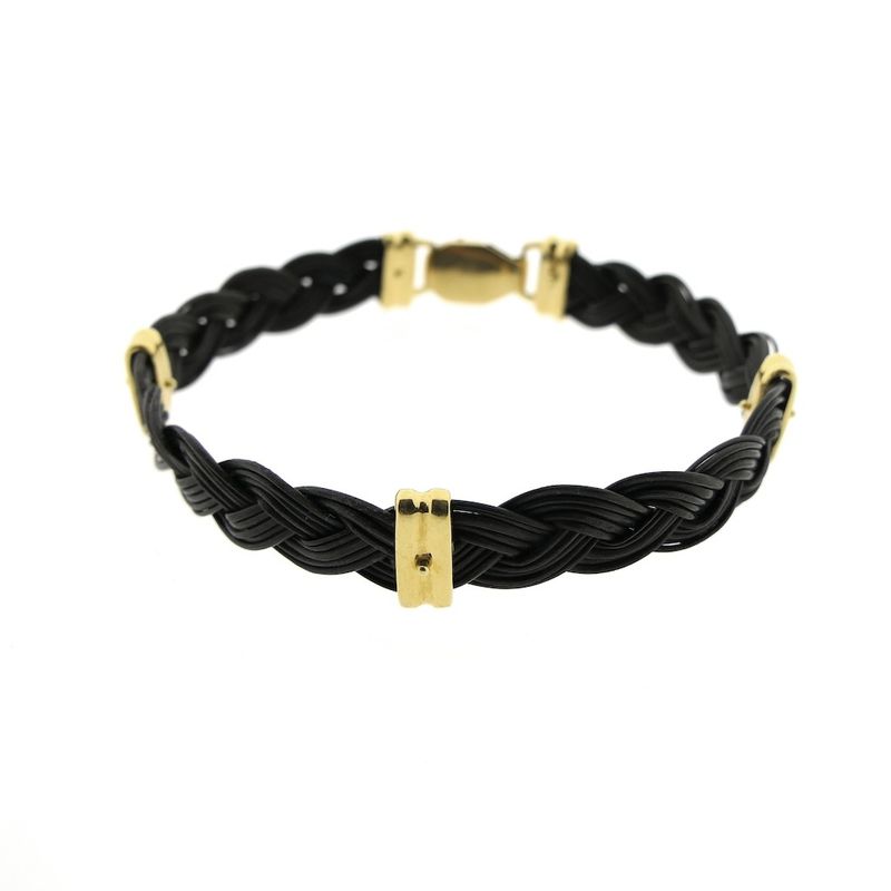 Image 5 of 18K Gold Bracelet with Elephant Hair | 22 cm
