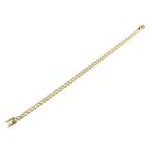 Image 7 of Gold flat gourmet link bracelet with diamonds
