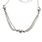 Image 1 of Silver vintage jasseron necklace with fixed pendant | 80 cm