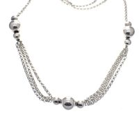Silver vintage jasseron necklace with fixed pendant | 80 cm
