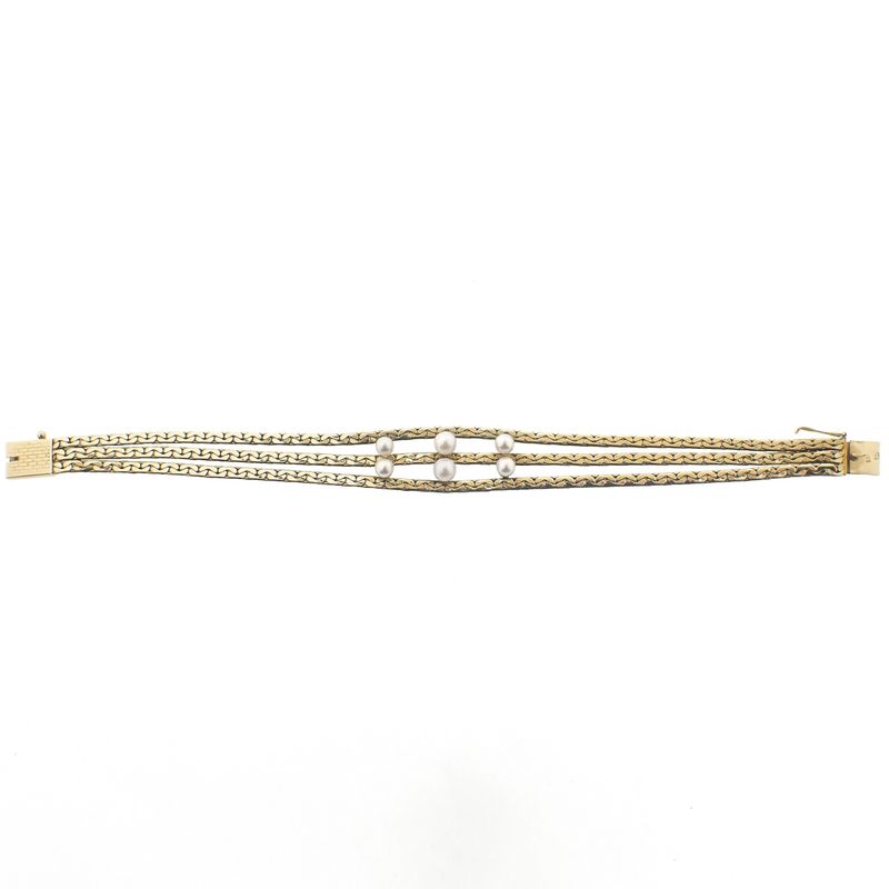 Image 11 of Vintage gold bracelet with pearls