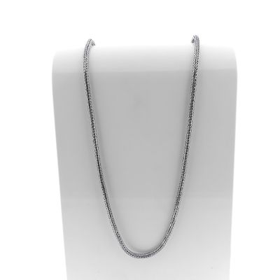 Image 1 of Silver round foxtail link chain | 74.5 cm