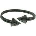 Image 1 of Silver eagle head clasp bracelet with carved details; Size S/M