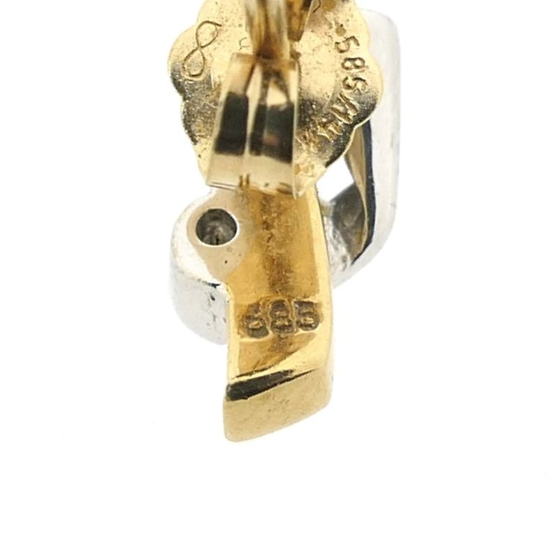 Image 6 of Bicolor gold stud earrings with zirconia