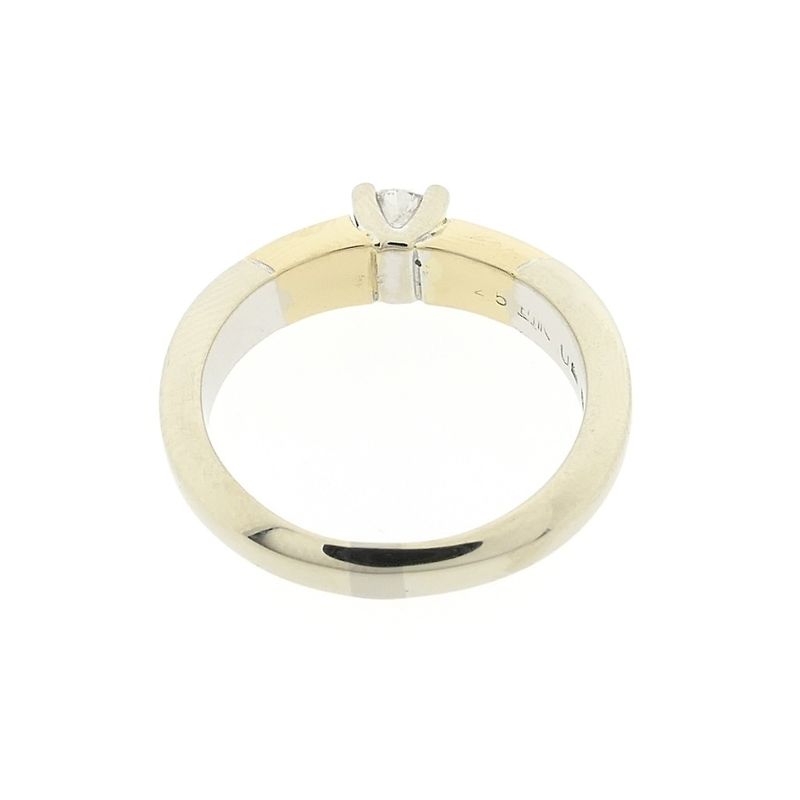 Image 2 of Two-tone gold solitaire ring with diamond; 0.25 ct.