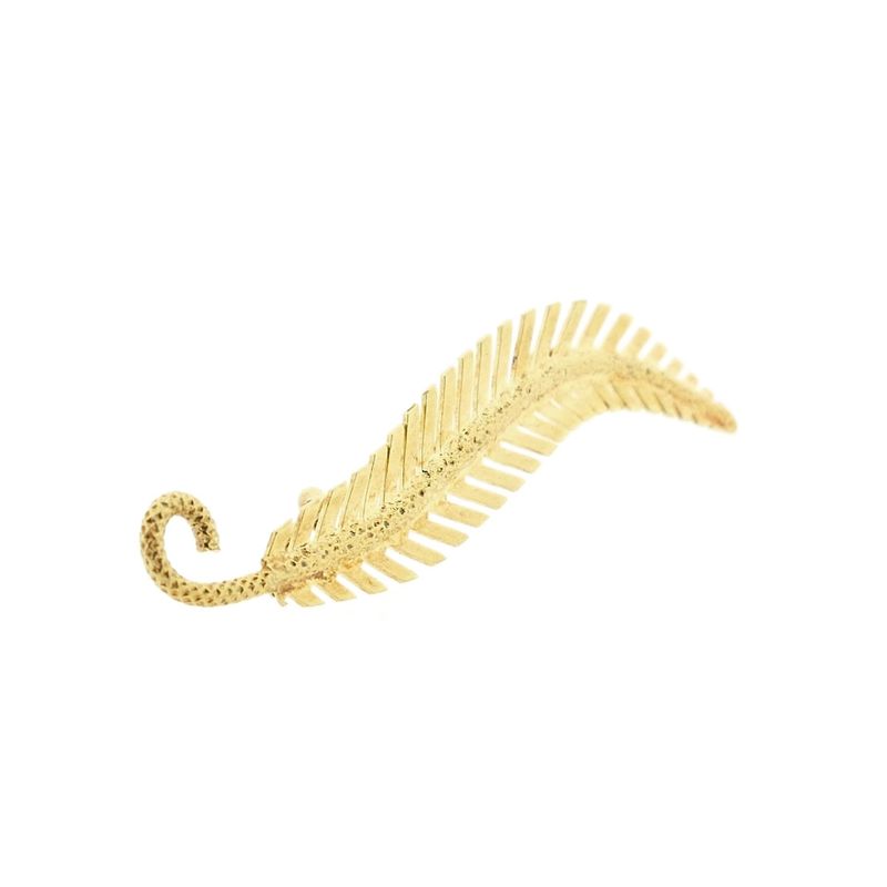 Image 8 of Vintage gold feather brooch