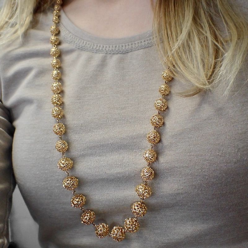 Image 8 of 18K Vintage Gold Fantasy Link Chain | 76 cm