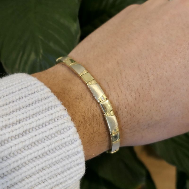Image 9 of Two-tone gold matte bracelet