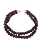 Image 1 of Garnet bead bracelet with silver clasp; Antique | 21 cm