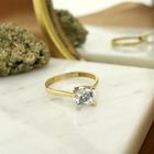 Image 2 of Gold solitaire ring with zirconia stone | Altinbas