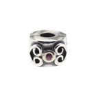 Image 3 of Pandora clip charm; Silver with gold; Double Heart Pink Sapphire