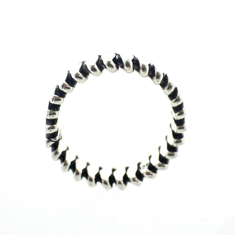 Image 1 of Silver ring with ribbed structure