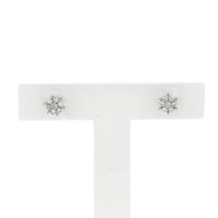 White gold stud earrings with diamond; 0.21 ct.