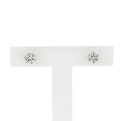 Image 1 of White gold stud earrings with diamond; 0.21 ct.