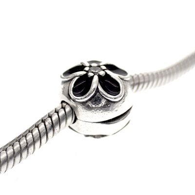Image 2 of Pandora clip charm; Silver; Mystic Flower