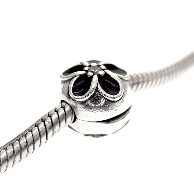 Image 2 of Pandora clip charm; Silver; Mystic Flower