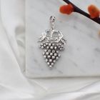 Image 2 of White gold pendant of a bunch of grapes with diamonds; Approx. 1.42 ct.