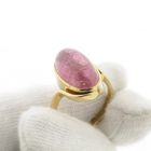 Image 7 of 18 carat gold entourage ring with pink tourmaline; Petit dor