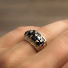 Image 8 of Gold ring with sapphire and diamond | 0.18 ct.