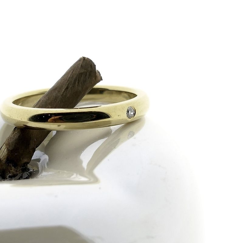 Image 6 of Gold solitaire ring with diamond | Tiffany & Co; By Elsa Peretti