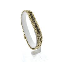 Vintage gold link bracelet with sapphire