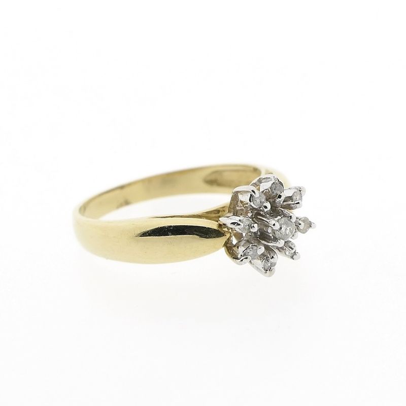 Image 7 of Gold entourage ring with diamond | 0.12 ct.