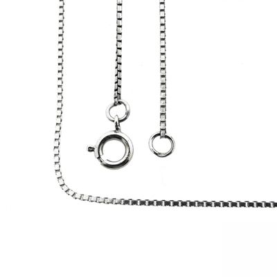 Image 1 of White gold Venetian link chain | 39.5 cm