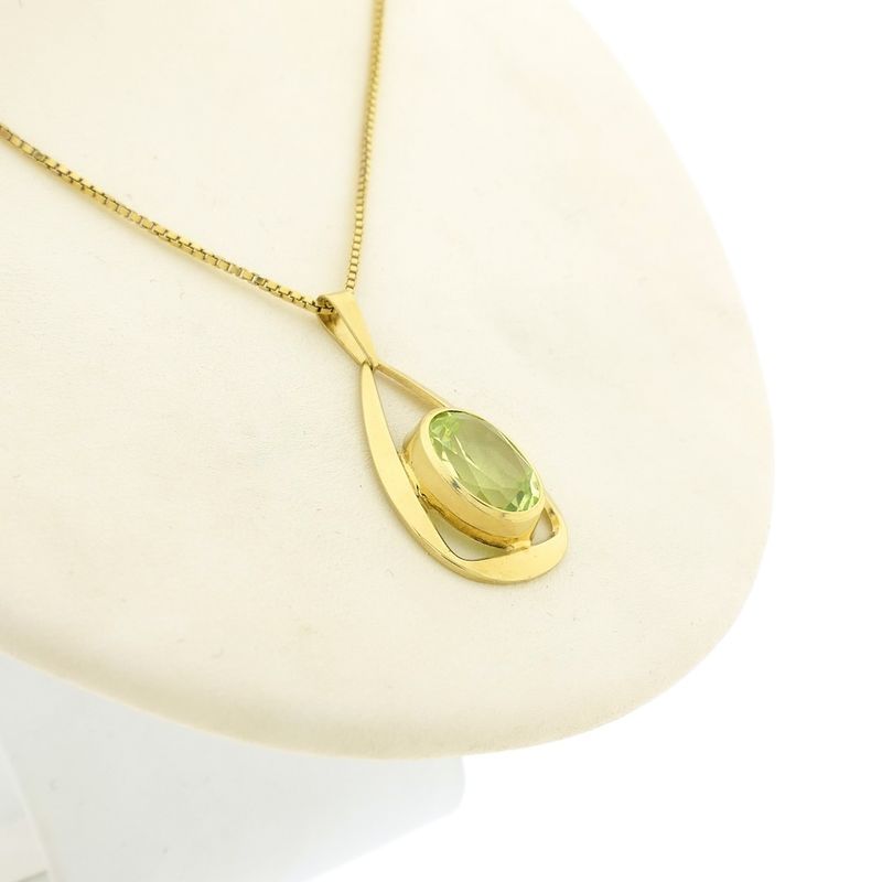 Image 7 of Gold pendant with synthetic gemstone from the 60s