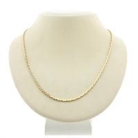 Gold cobra link necklace with fixed pendant | 46 cm