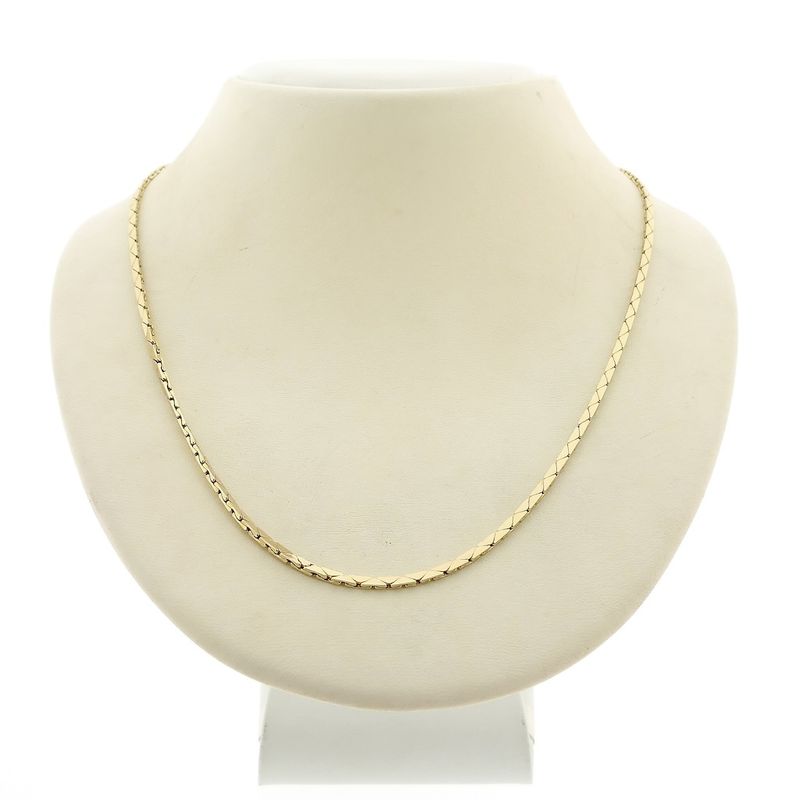 Image 1 of Gold cobra link necklace with fixed pendant | 46 cm